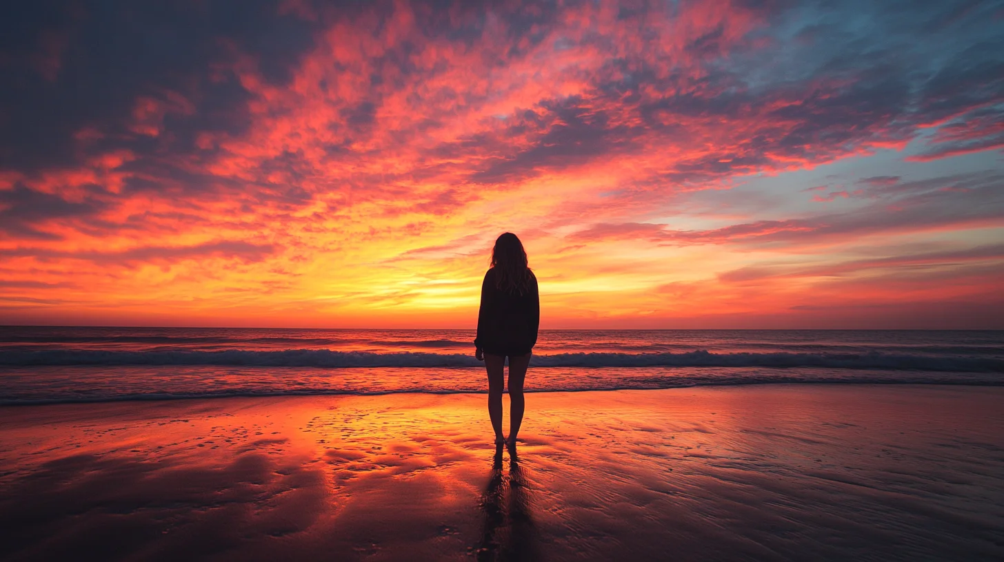 Senior portrait sunset silhouette on a South Shore beach